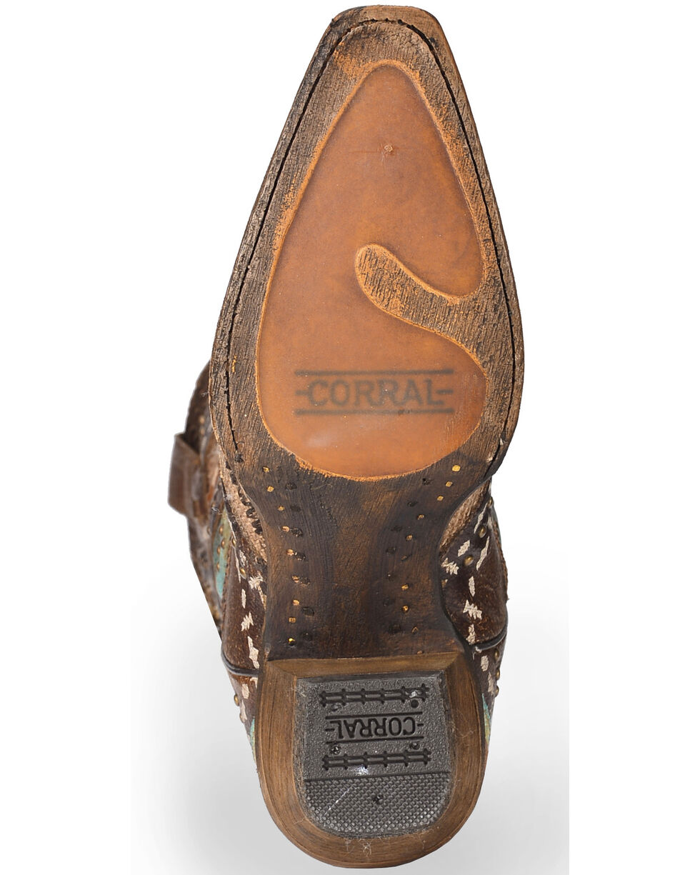 Corral Men/'s Western Boots Wine Black Embroidery Studs G1512